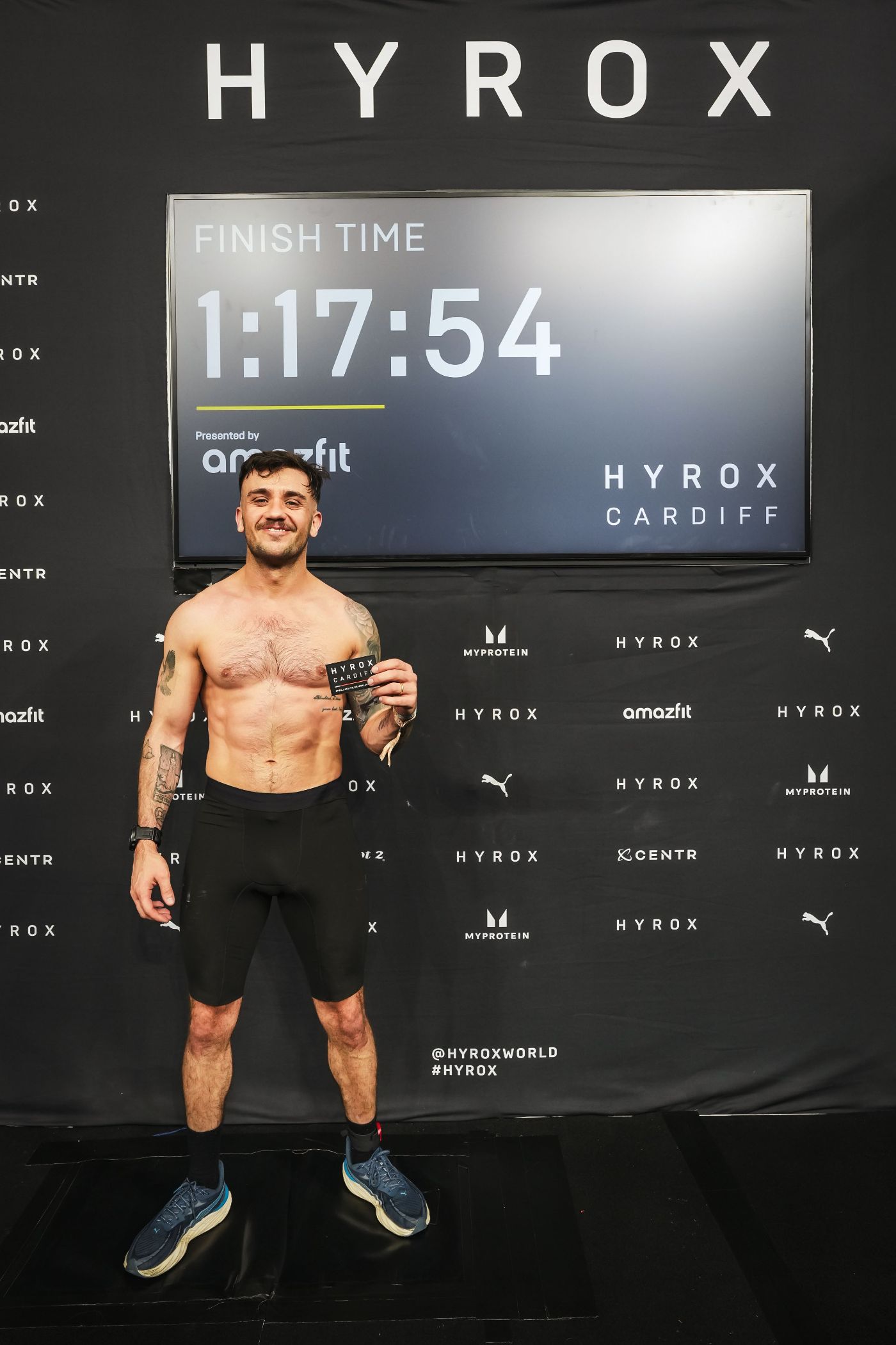 Reece at the HYROX Cardiff finish